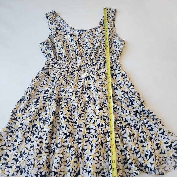 As U Wish Navy Floral Button-Front Dress with Yellow Accents Daisies - Picture 5 of 8